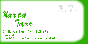 marta tarr business card